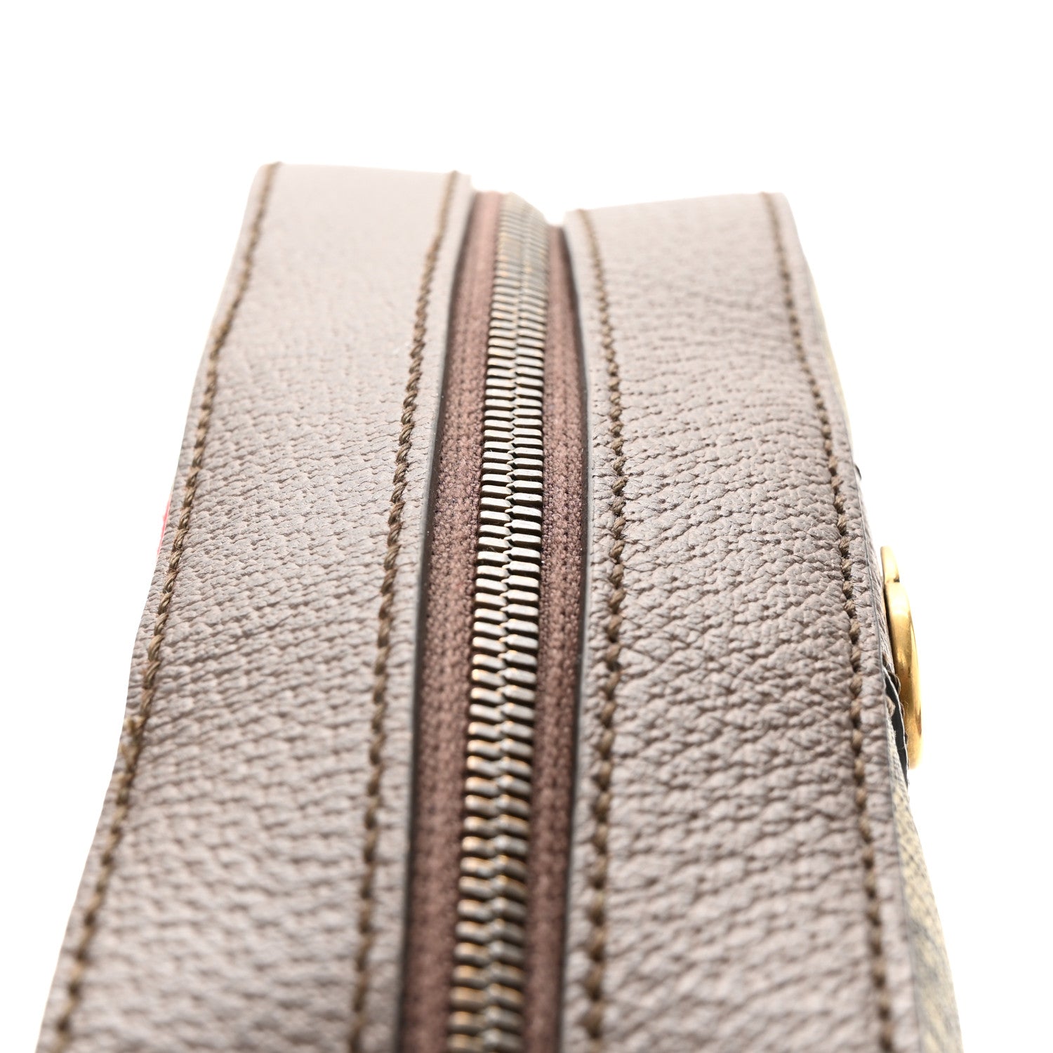 Gucci GG Supreme Monogram Textured Dollar Calfskin Web Ophidia Wristlet Shoulder Bag Beige Ebony New Acero 11 of 14