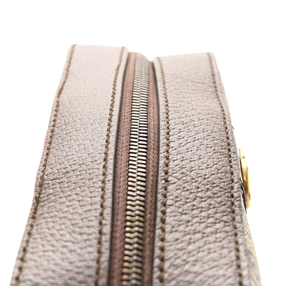 Gucci GG Supreme Monogram Textured Dollar Calfskin Web Ophidia Wristlet Shoulder Bag Beige Ebony New Acero 11 of 14