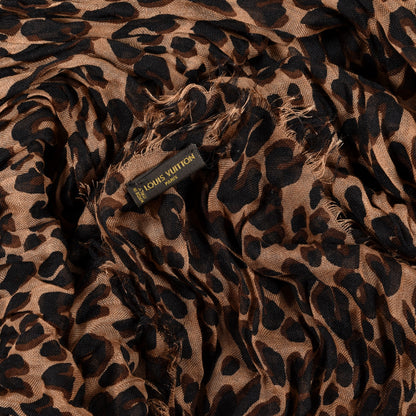 Louis Vuitton Cashmere Silk Leopard Etole Stole Marron 4 of 5