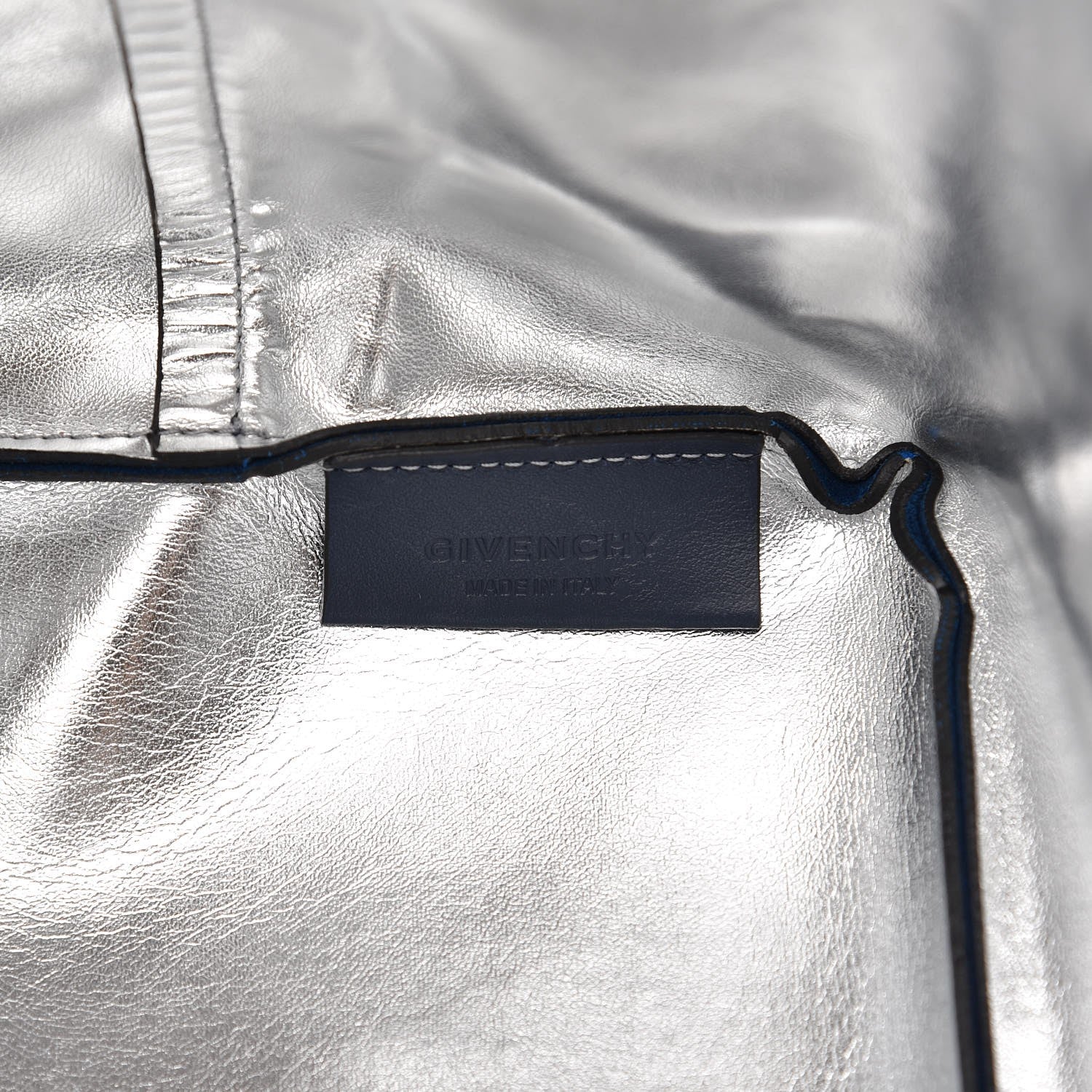 Givenchy Metallic Calfskin Suede Ombre Large Reversible Antigona Tote Blue Silver 10 of 16
