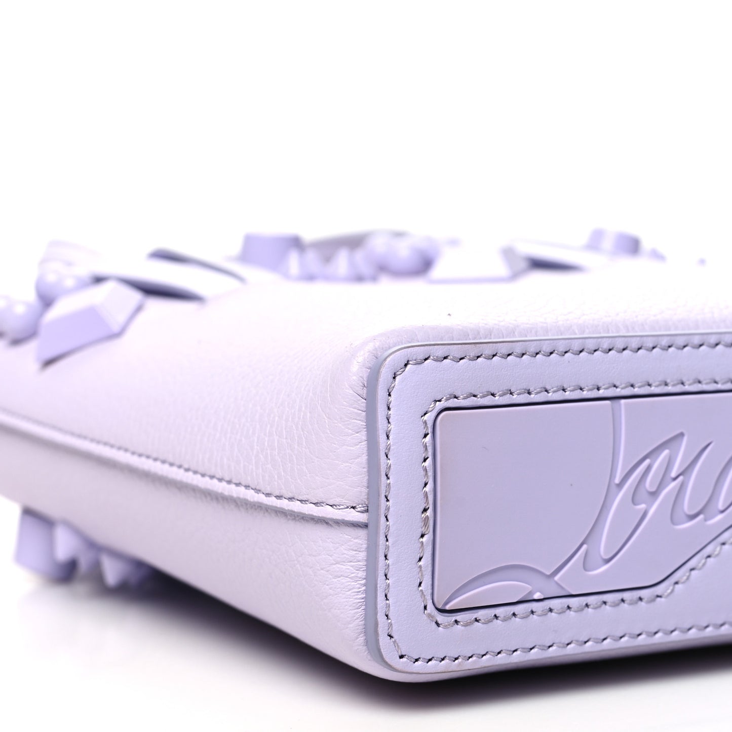 Calfskin Empire Spike Studded Mini North South Cabata Tote Lilac Smoke