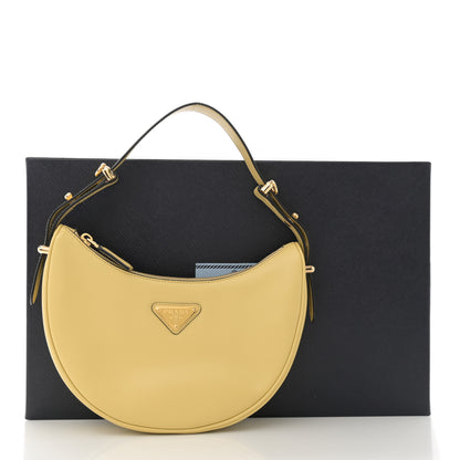 Prada Soft Calfskin Arque Shoulder Bag Miele 13 of 13