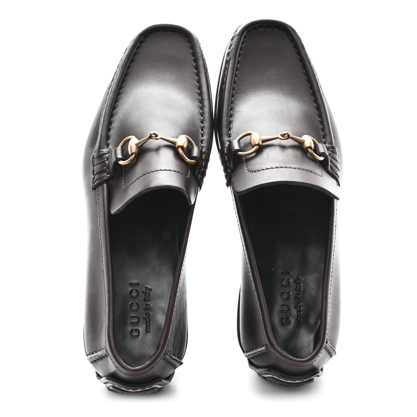 Calfskin Mens Horsebit Driver Loafers 9 Brown