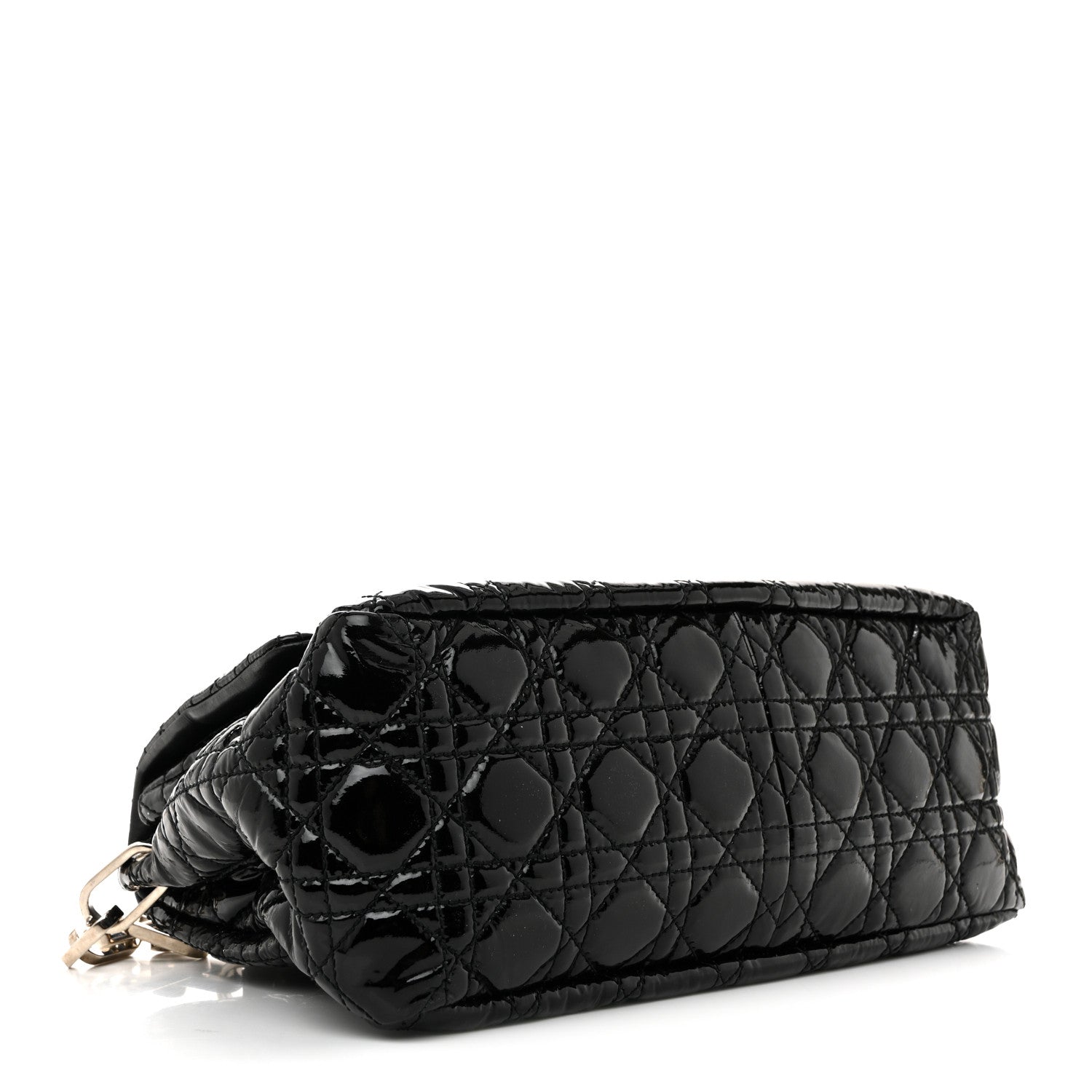 Christian Dior Patent Cannage New Lock Flap Black 4 of 14