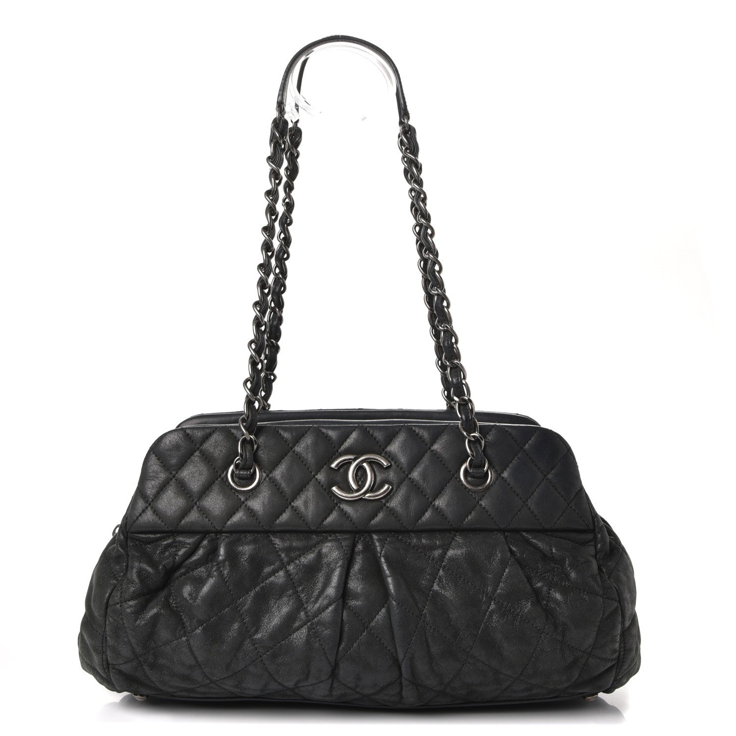 Chanel Iridescent Calfskin Chic Quilt Bowling Bag Black 1 of 8