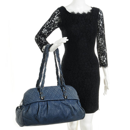 Chanel Distressed Lambskin Lady Braid Large Satchel Dark Blue 2 of 7