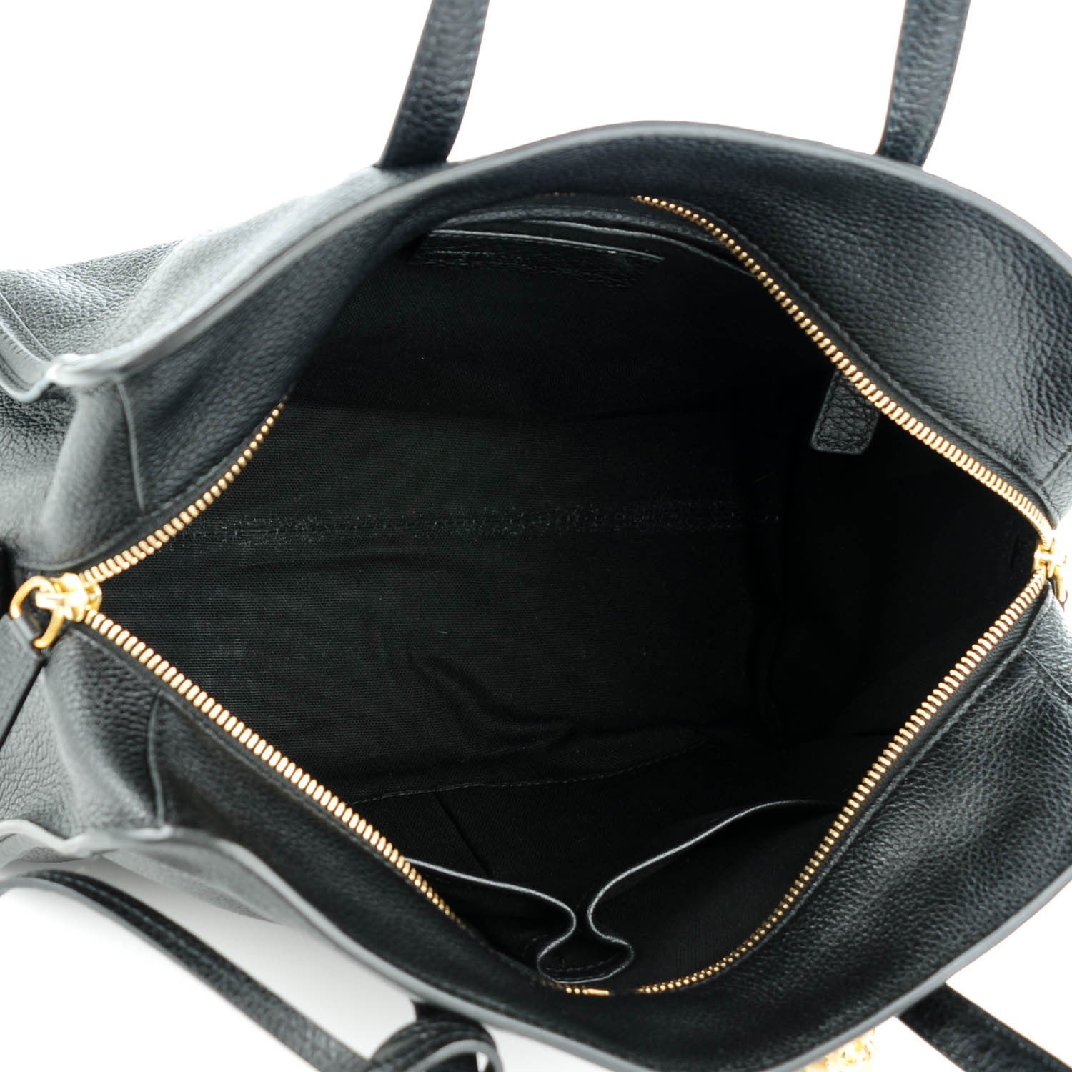 Alexander McQueen Pebbled Calfskin Small Skull Padlock Zip Around Tote Black 5 of 8