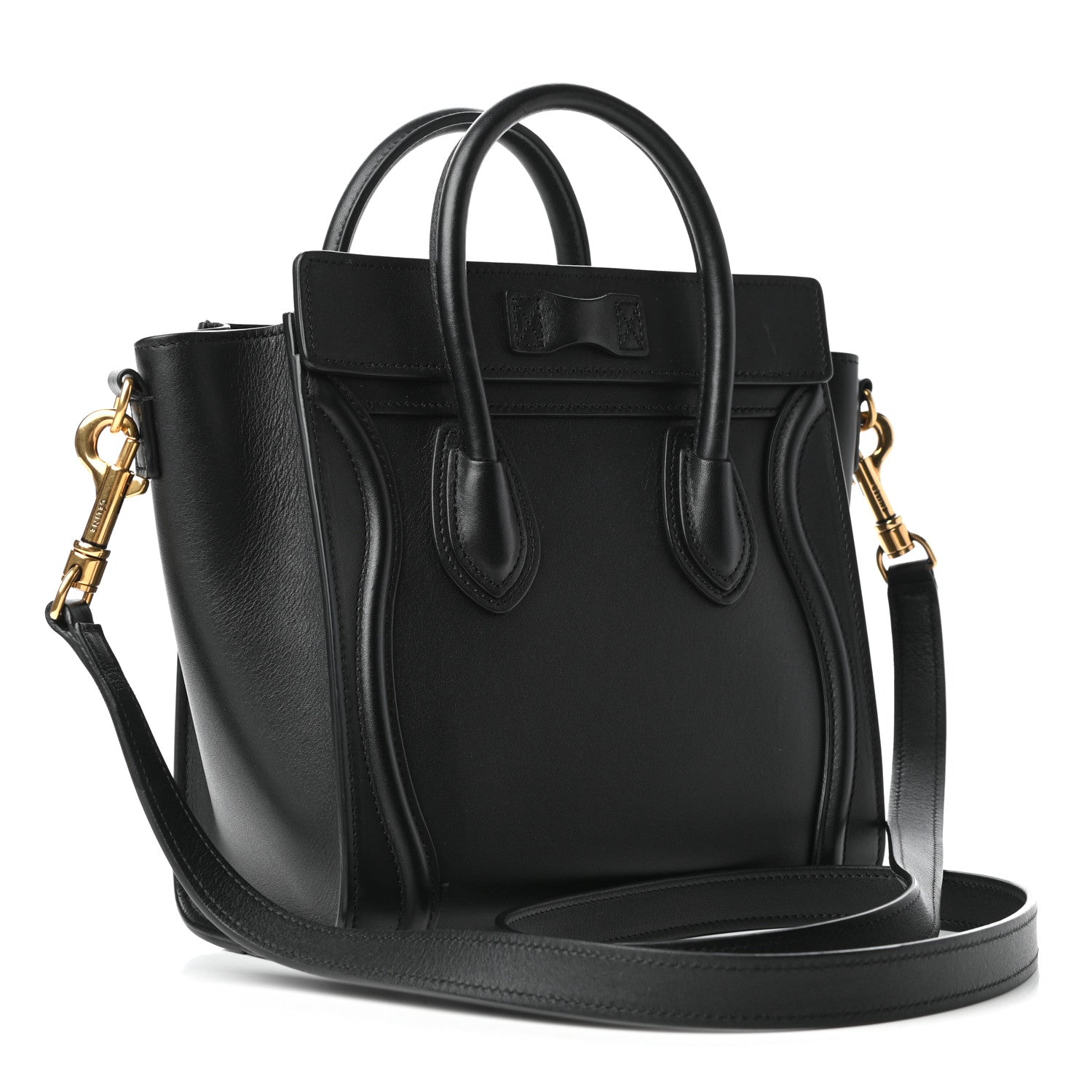 Celine Smooth Calfskin Nano Luggage Black 3 of 8
