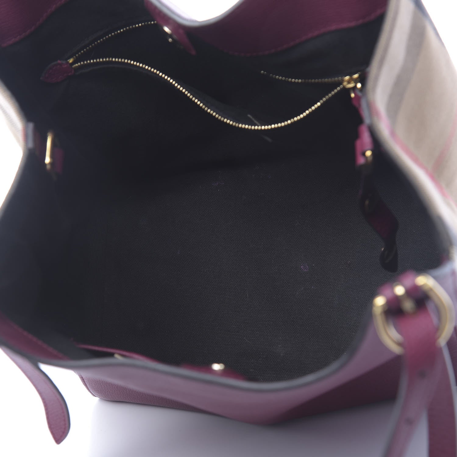 Burberry Grainy Calfskin House Check Small Canterbury Tote Berry Pink 5 of 13