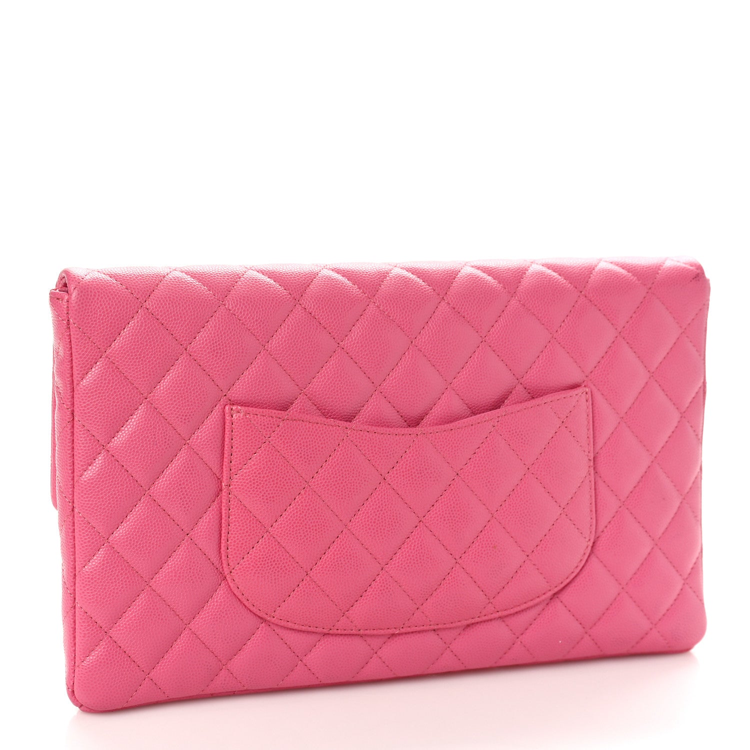 Chanel Caviar Quilted Flap Clutch Pink 3 of 10
