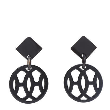 Hermes Buffalo Horn Lacquer Hava Earrings Black 1 of 4