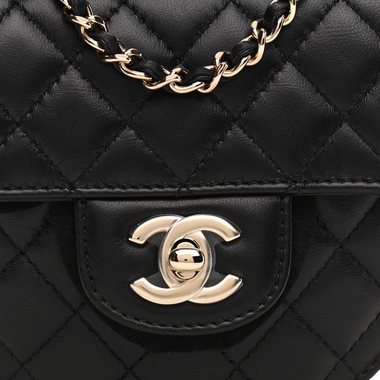 Lambskin Quilted CC In Love Heart Bag Black