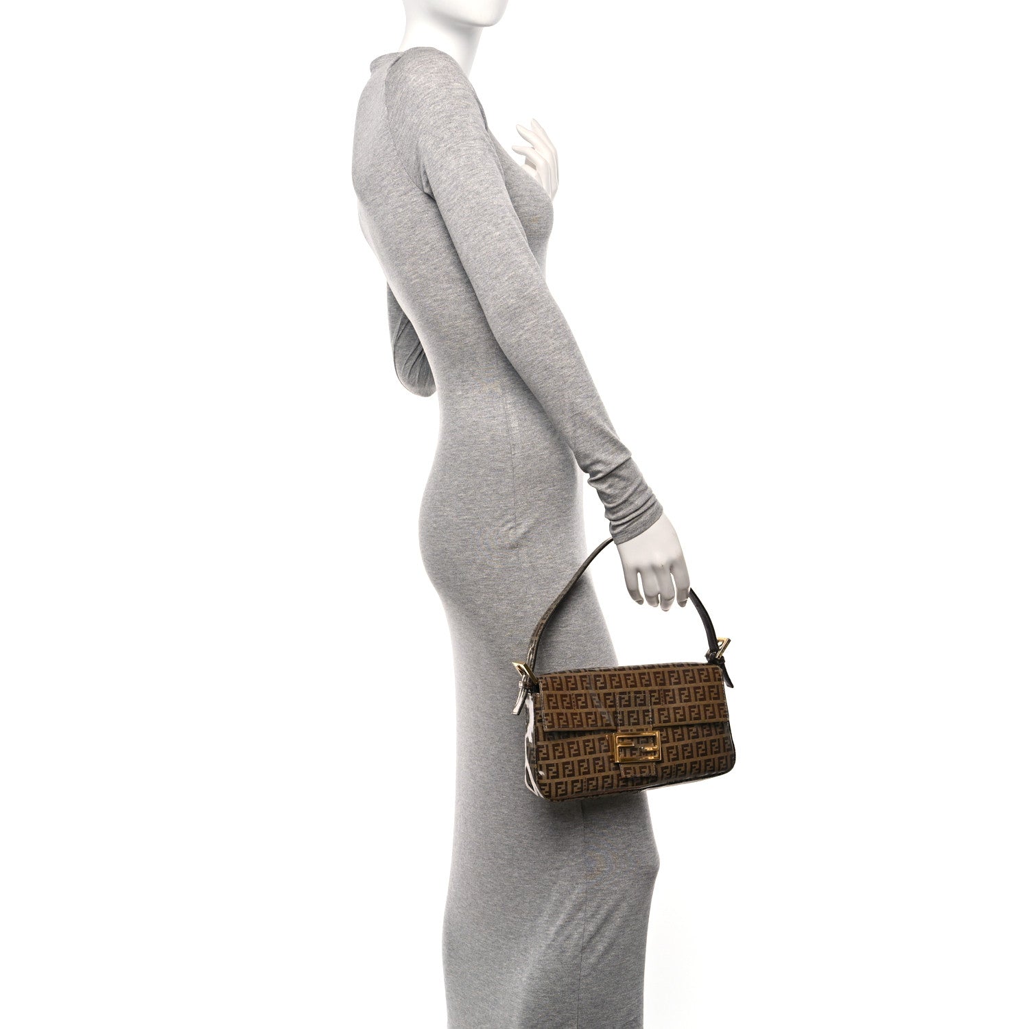 Fendi Vinyl Zucchino Baguette Tobacco 3 of 10