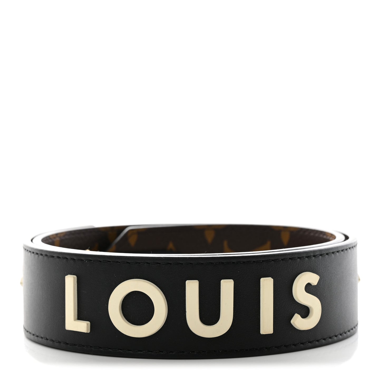 Monogram Letter Bandouliere Shoulder Strap Black