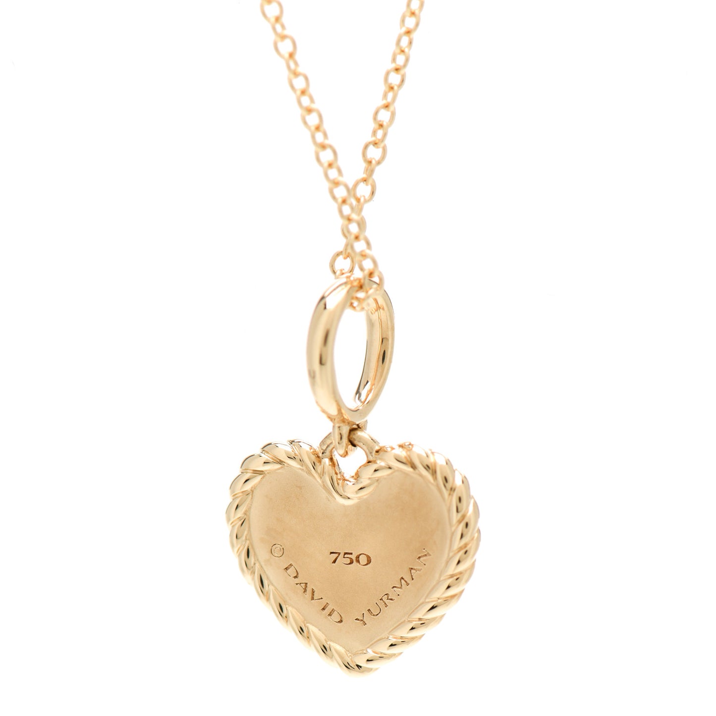 18K Yellow Gold Diamond Heart Initial G Charm Necklace