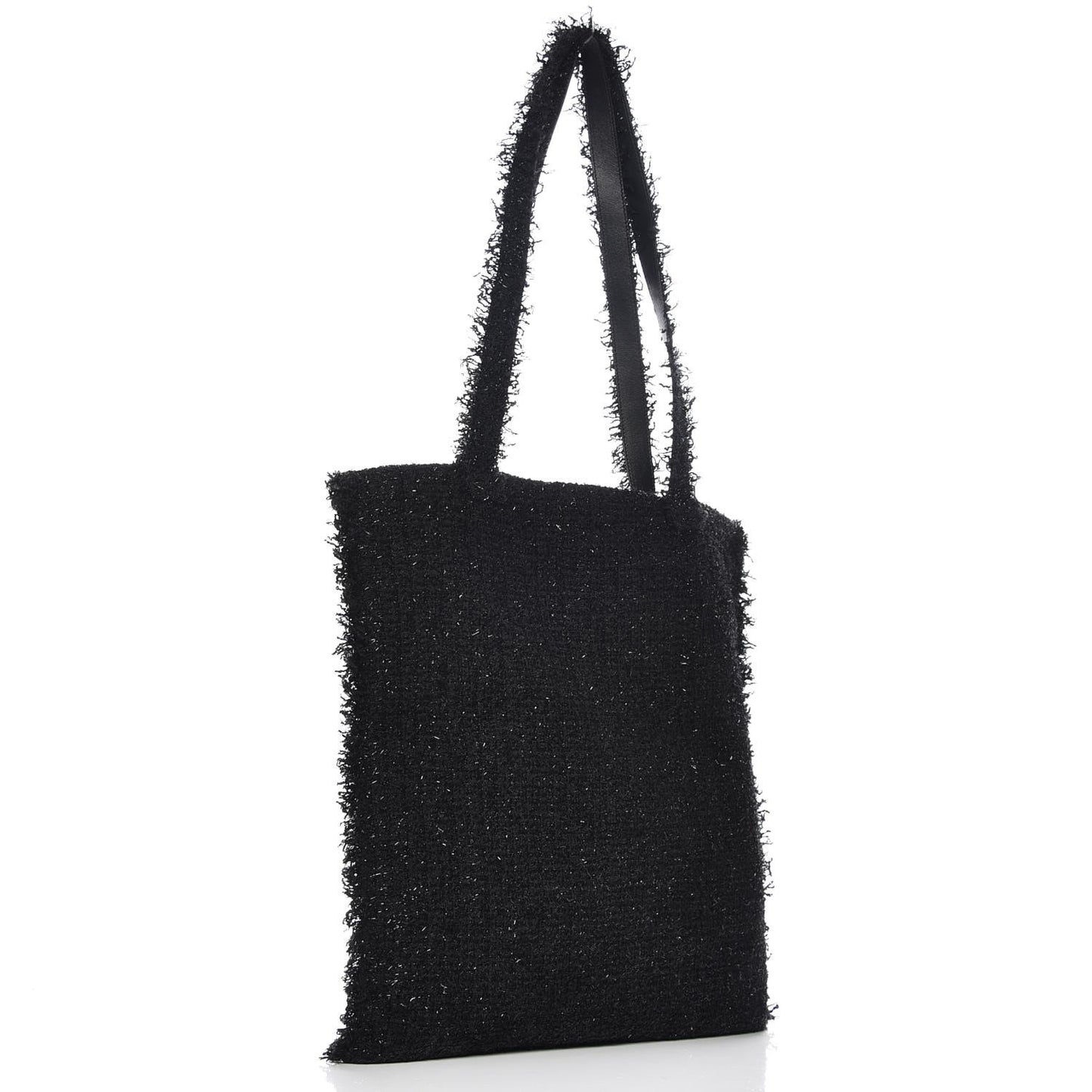 Tweed Resin Strass Large Robot Shopping Bag Black
