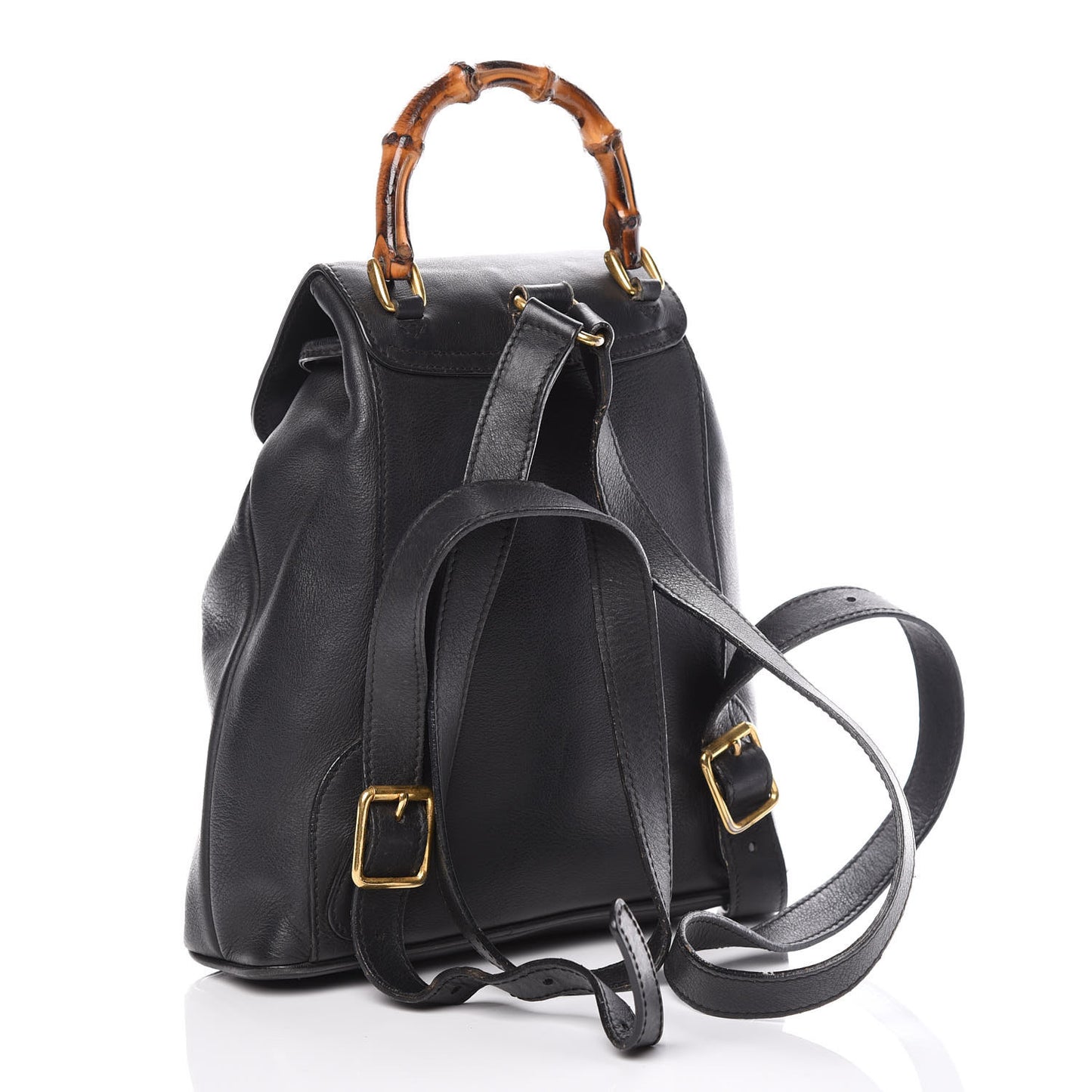 Calfskin Bamboo Backpack Black