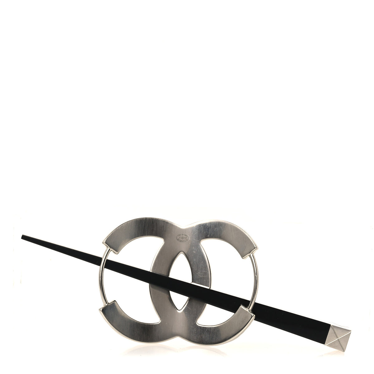 Quilted CC Hair Pin Ruthenium