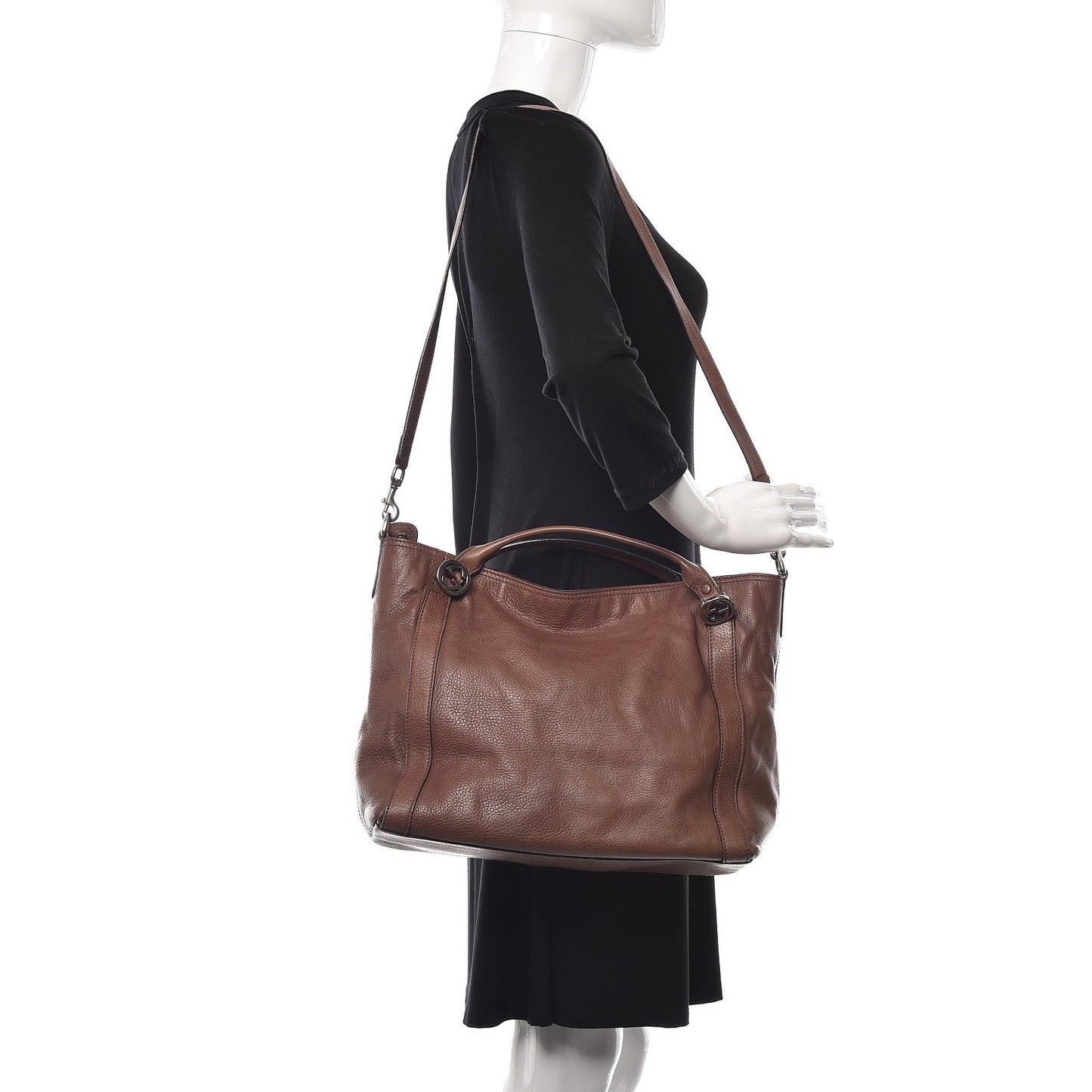 Pebbled Calfskin Medium Miss GG Top Handle Bag Light Cuir