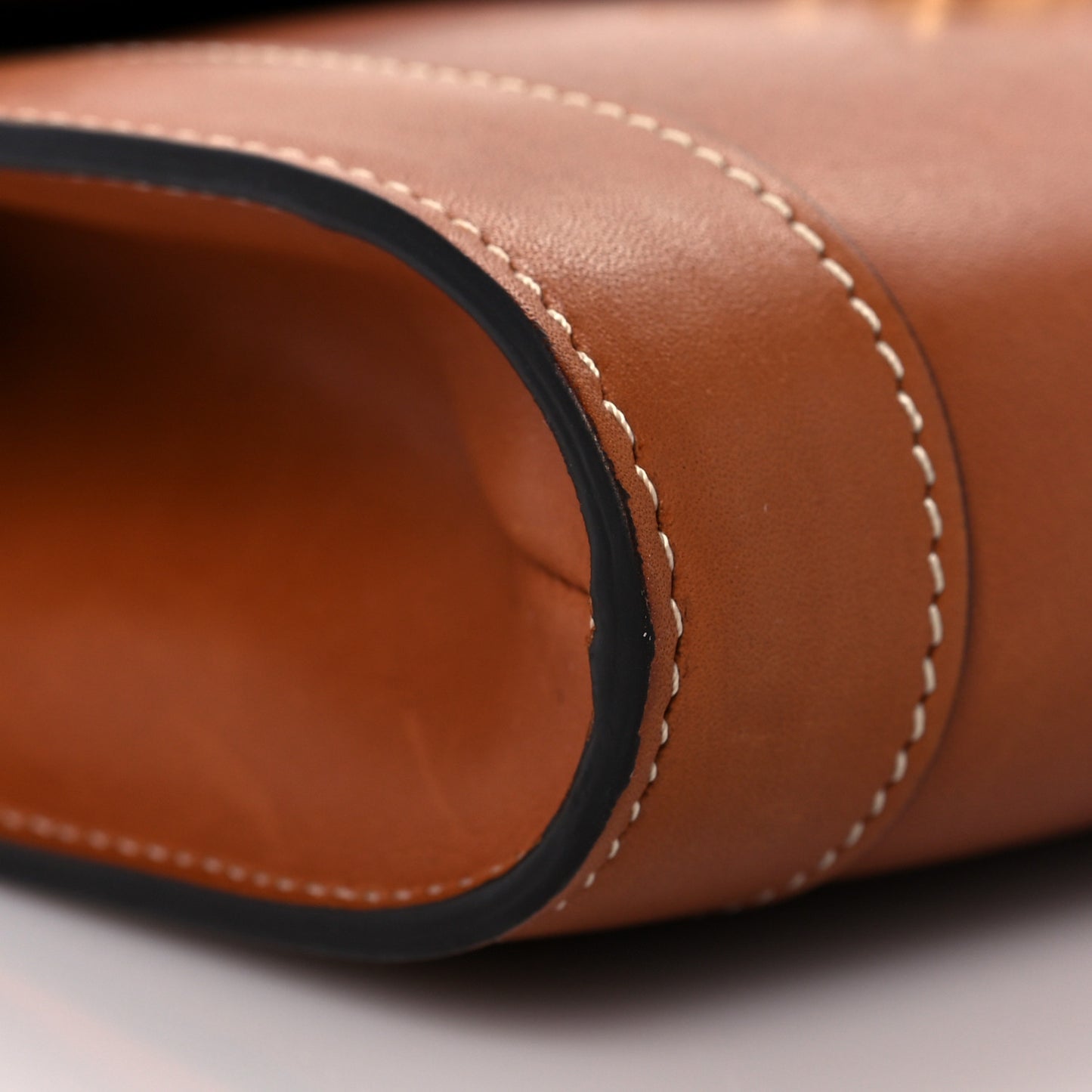 Natural Calfskin Triomphe Strap Bag Tan