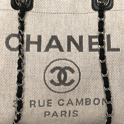 Chanel Woven Straw Raffia Medium Deauville Tote Grey 8 of 12