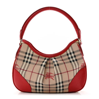 Burberry Haymarket Check Small Hernville Hobo Red 1 of 11