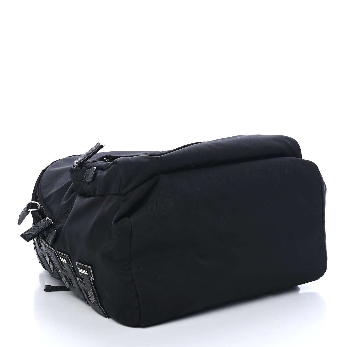 Nylon Tessuto Logo Patch Backpack Black