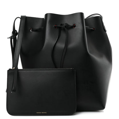 Mansur Gavriel Vegetable Tanned Calfskin Bucket Bag Black Flamma 1 of 15