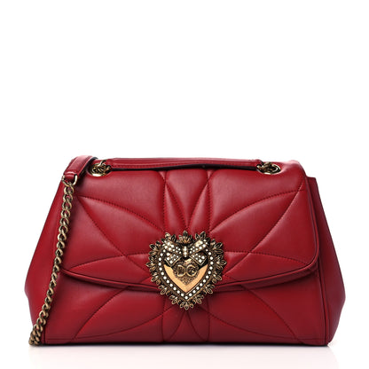 Dolce & Gabbana Nappa Quilted Large Devotion Bag Red 1 of 8