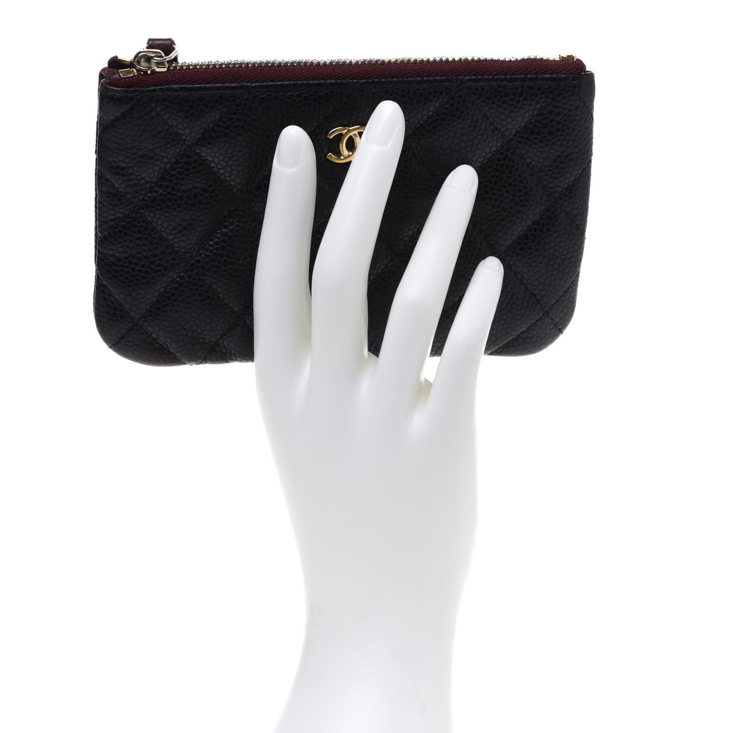 Caviar Quilted Small Cosmetic Case Black