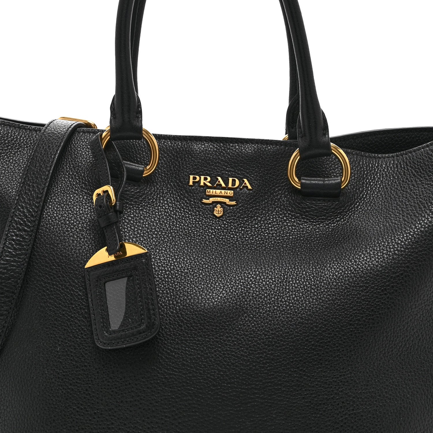 Prada Vitello Phenix Tote Black 8 of 10