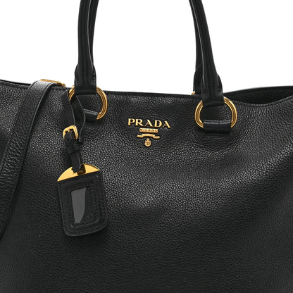 Prada Vitello Phenix Tote Black 8 of 10