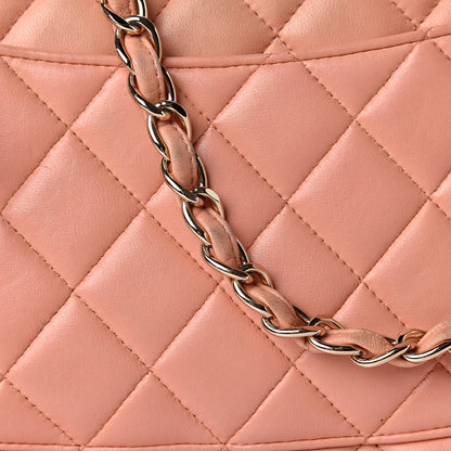 Chanel Lambskin Quilted Jumbo Double Flap Light Orange 35 of 37