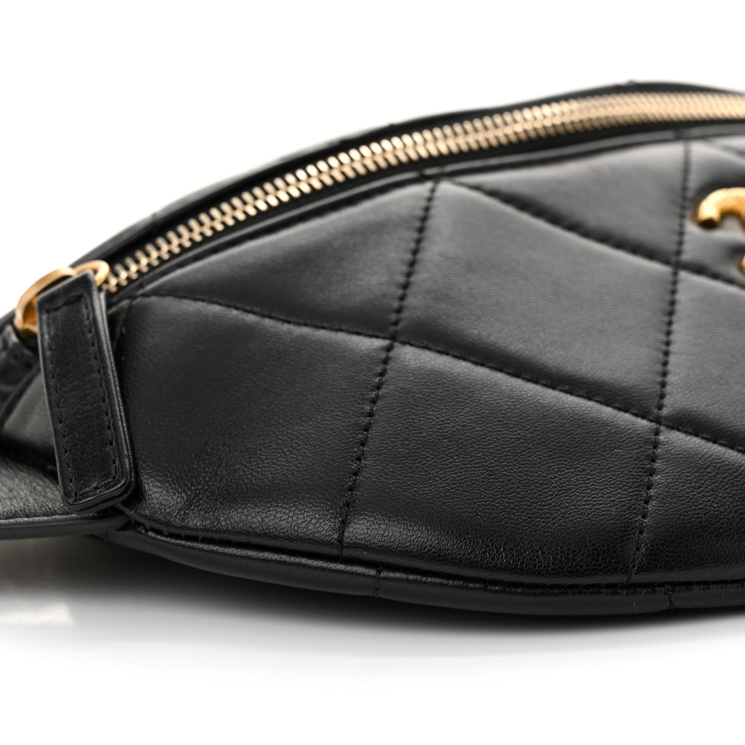 Chanel Lambskin Enamel Quilted Waist Bag Black 9 of 10