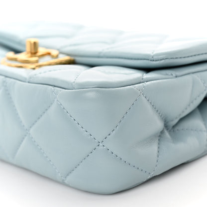 Chanel Lambskin Quilted Mini Flap Light Blue 10 of 12