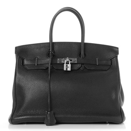 Hermes Taurillon Clemence Birkin 35 Black 1 of 32