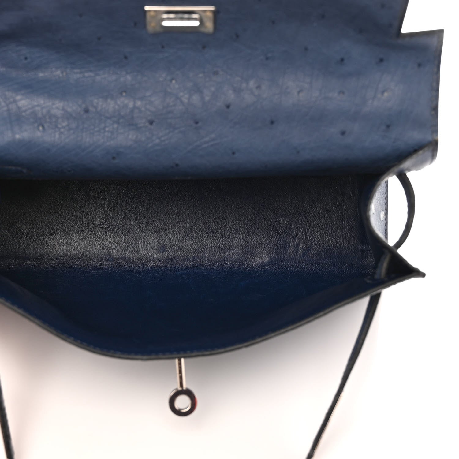 Hermes Ostrich Kelly Pochette Bleu Roi 4 of 8