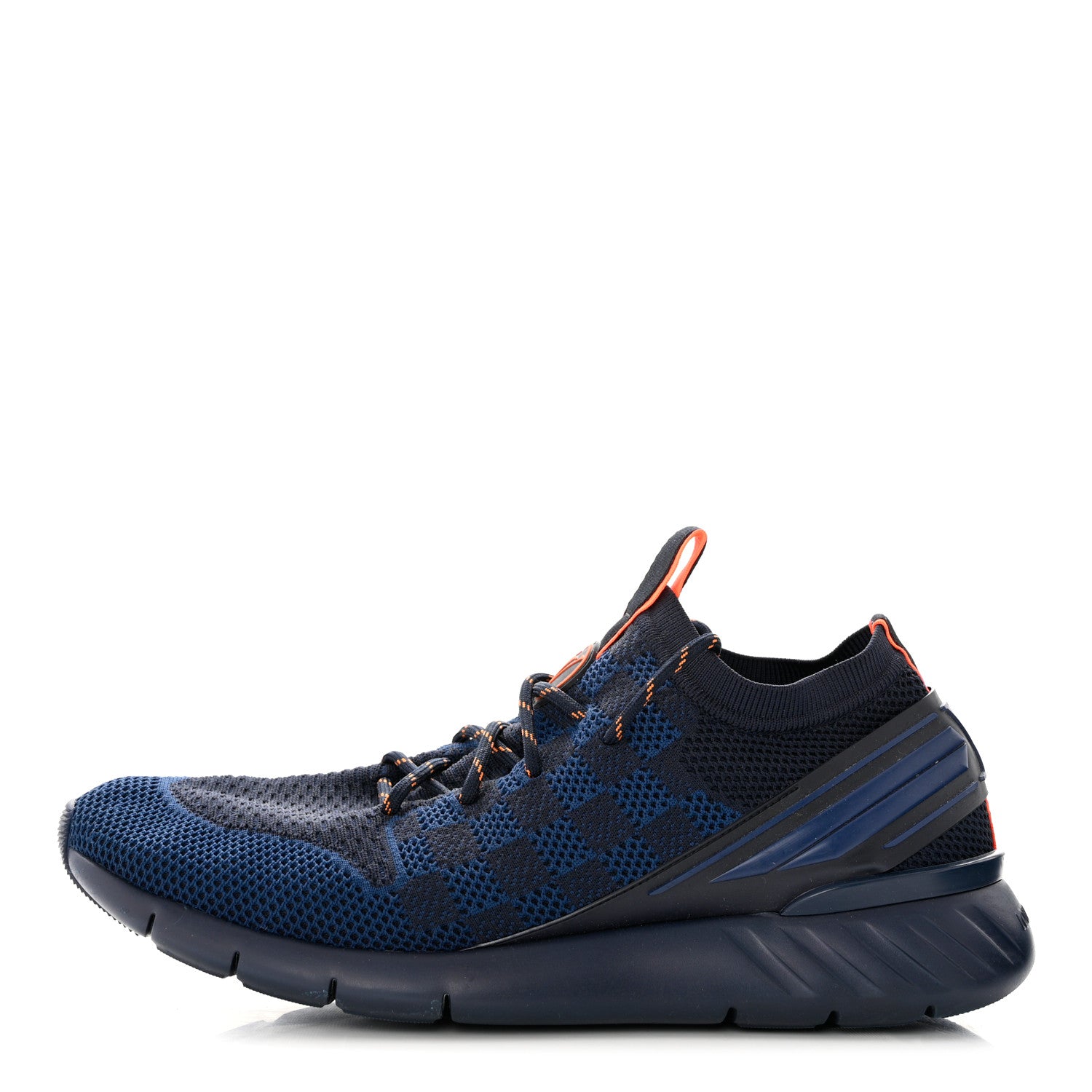 Louis Vuitton Knit Damier Mens Fastlane Sneakers 10 Cobalt 1 of 8