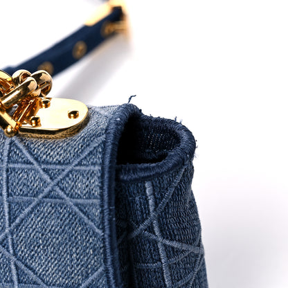 Christian Dior Denim Cannage Small Caro Bag Blue 7 of 12