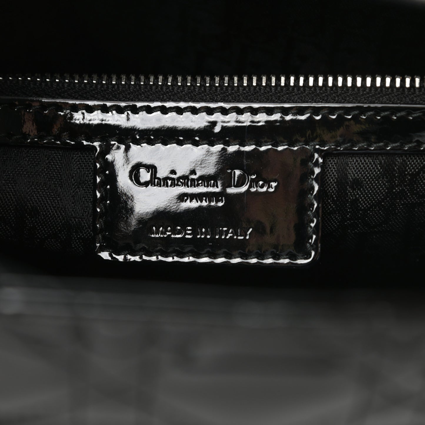 Patent Cannage Large Lady Dior Black