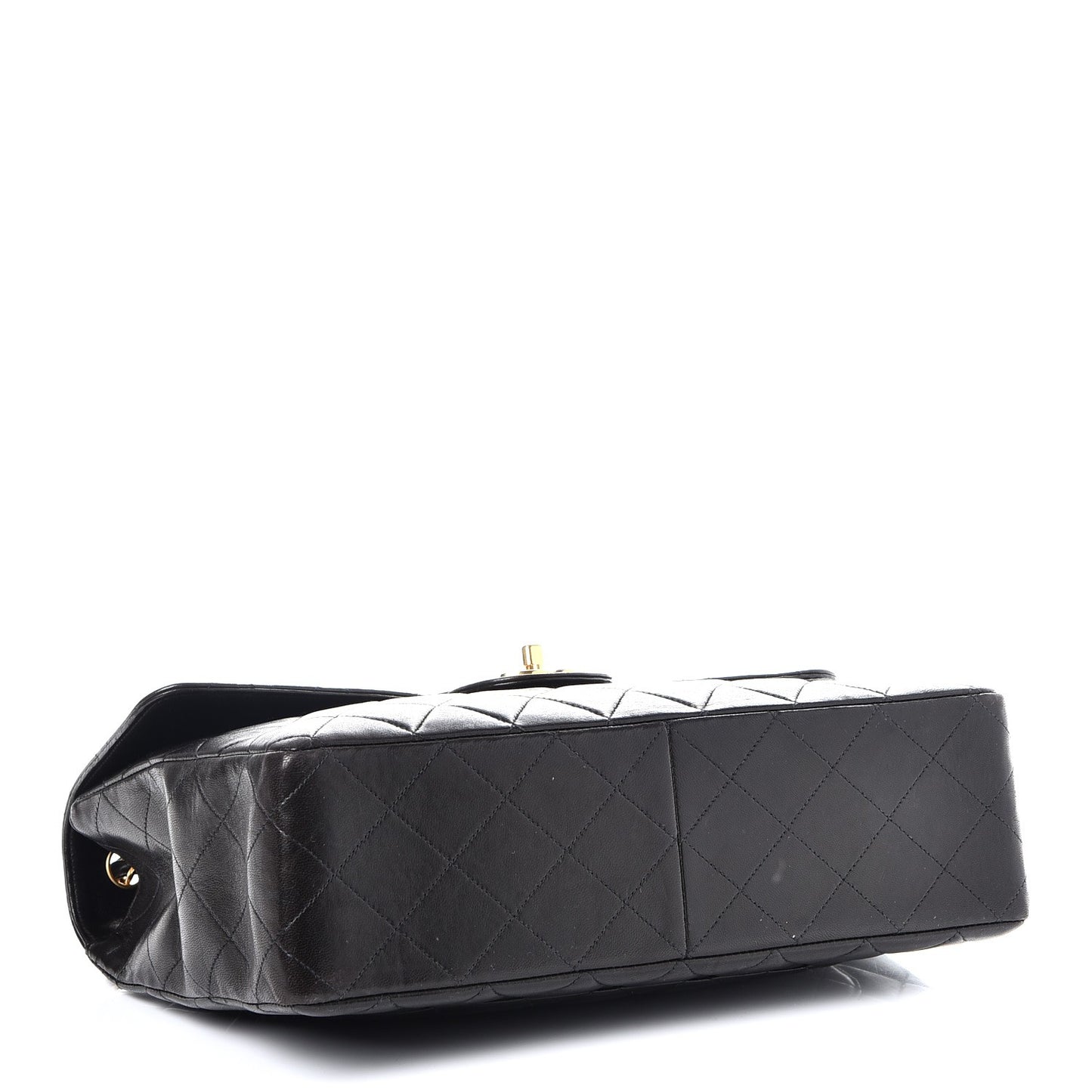 Lambskin Quilted Jumbo Single Flap Black