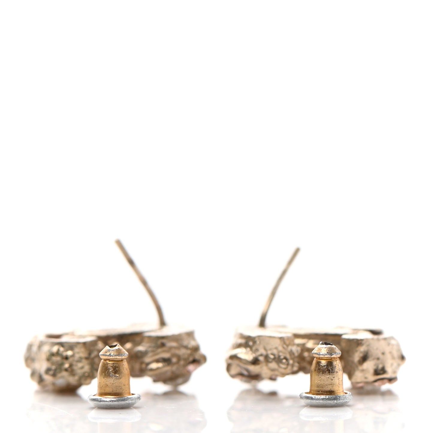 Crystal Pearl CC Earrings Gold