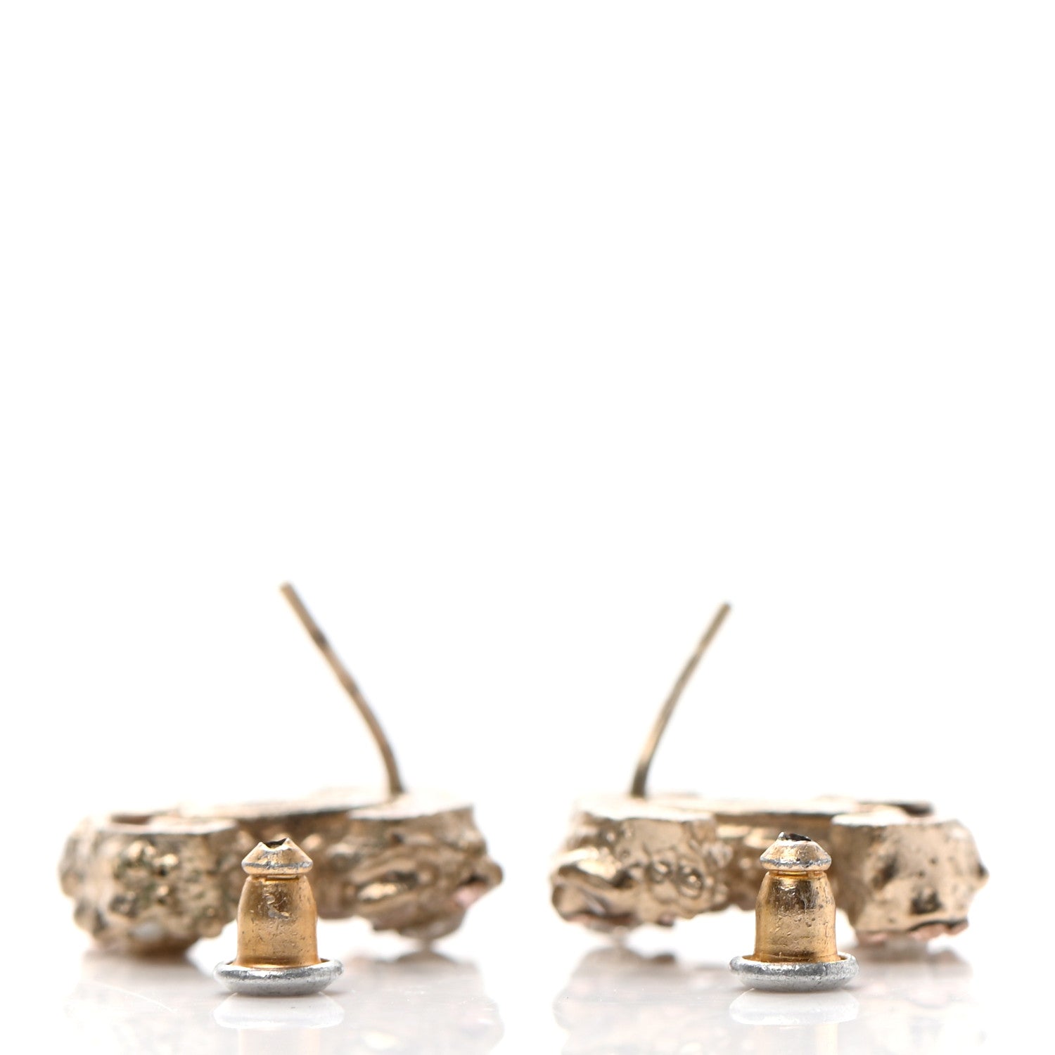 Chanel Crystal Pearl CC Earrings Gold 3 of 5