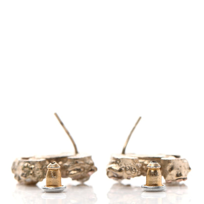 Chanel Crystal Pearl CC Earrings Gold 3 of 5