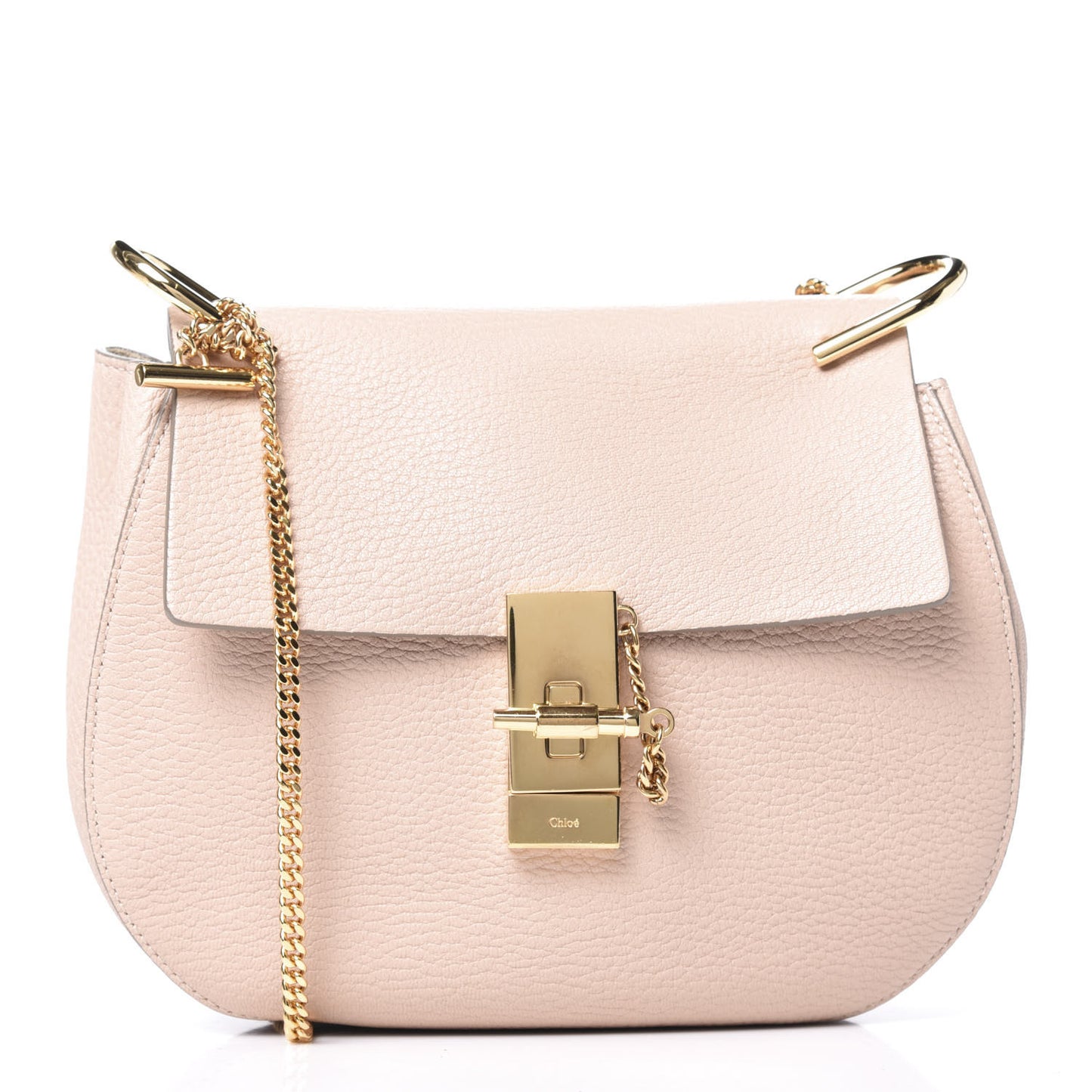 Grained Lambskin Drew Shoulder Bag Cement Pink