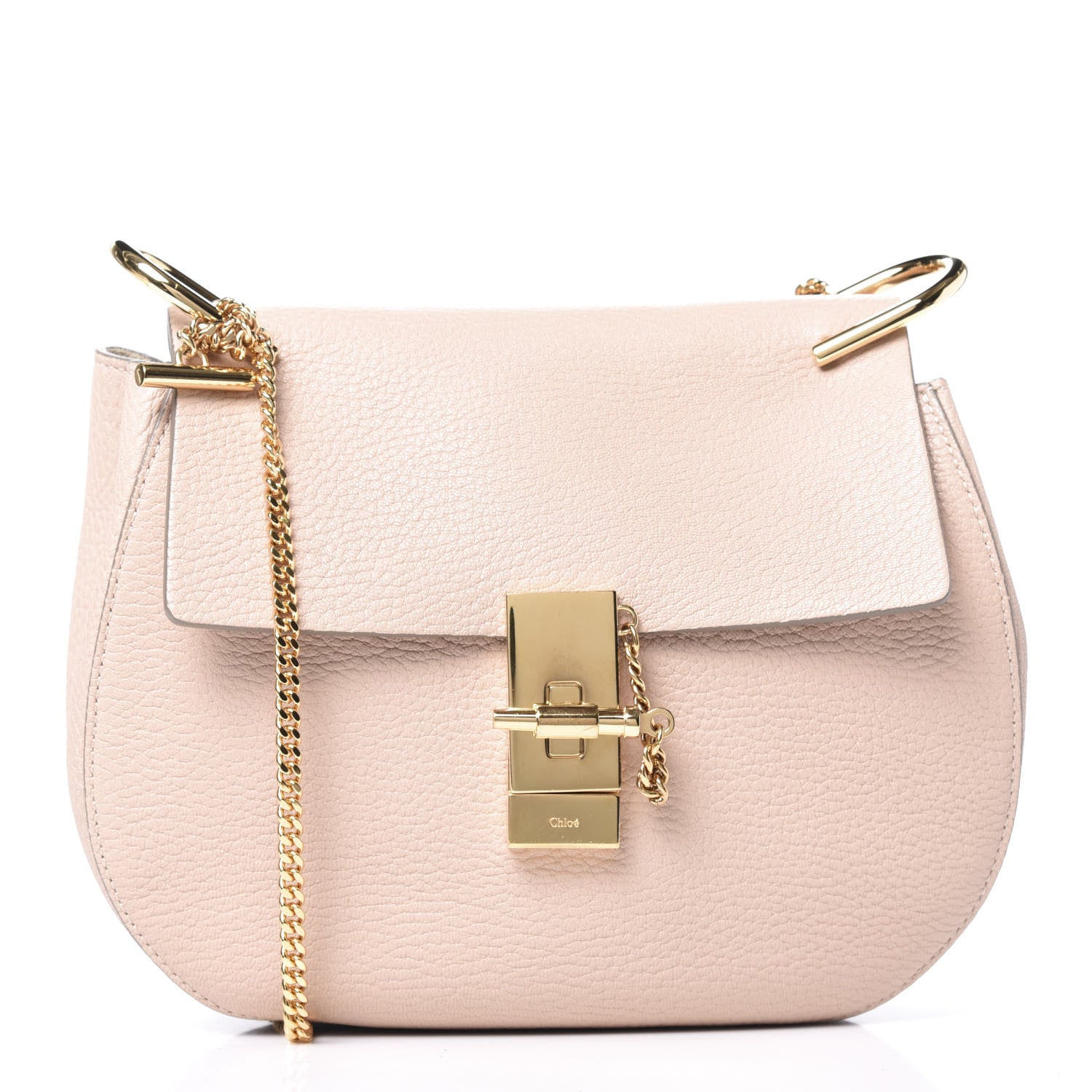 Chloe Grained Lambskin Drew Shoulder Bag Cement Pink 1 of 9