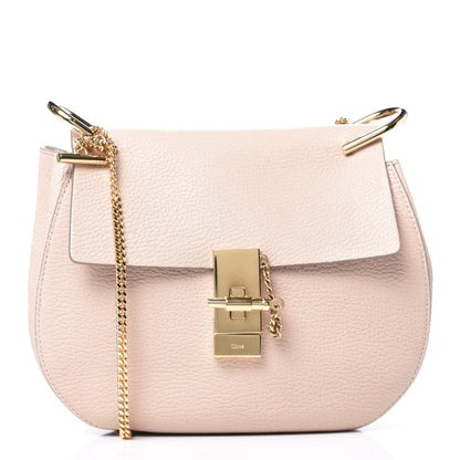 Chloe Grained Lambskin Drew Shoulder Bag Cement Pink 1 of 9