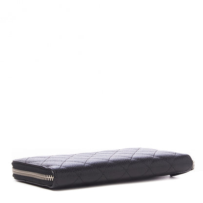 Chanel Caviar Quilted Large Gusset Zip Around Wallet Black 3 of 11