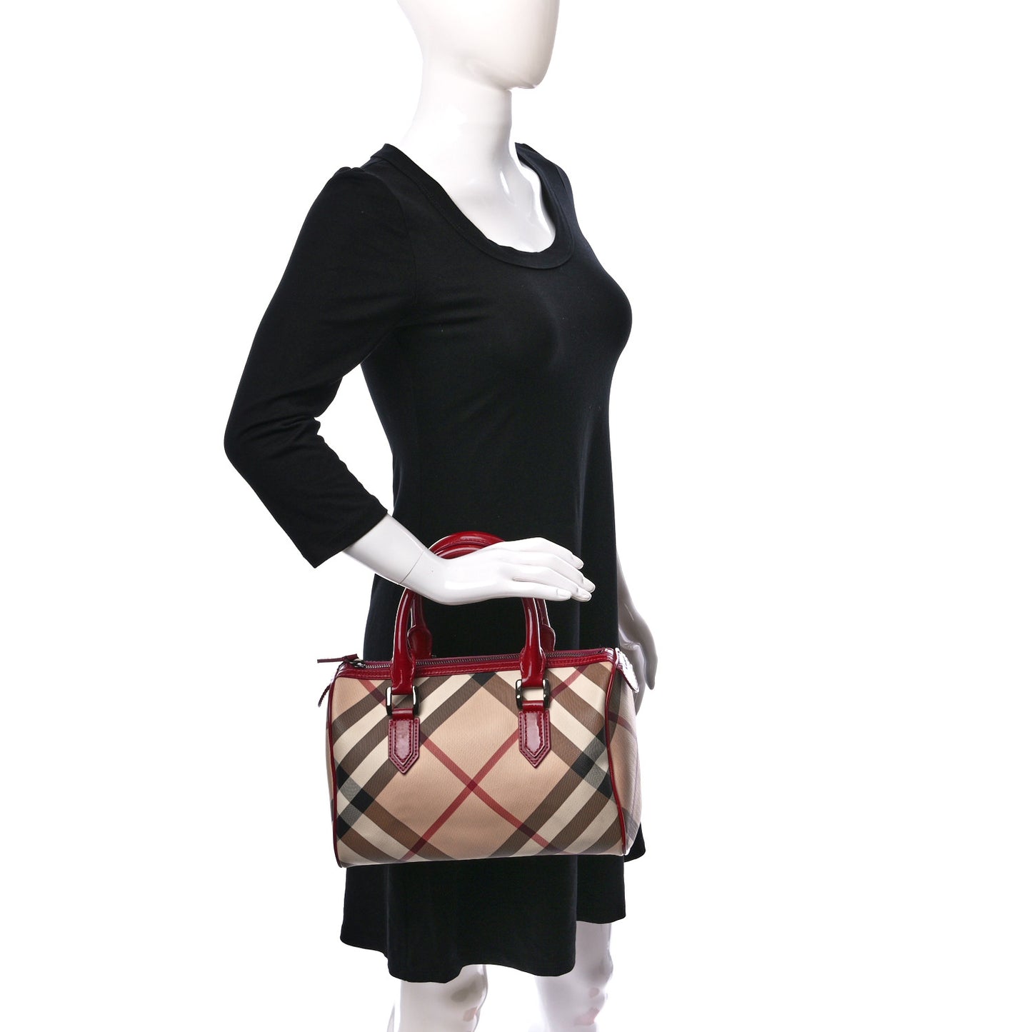 Patent Nova Check Chester Bowling Bag Raspberry Sorbet