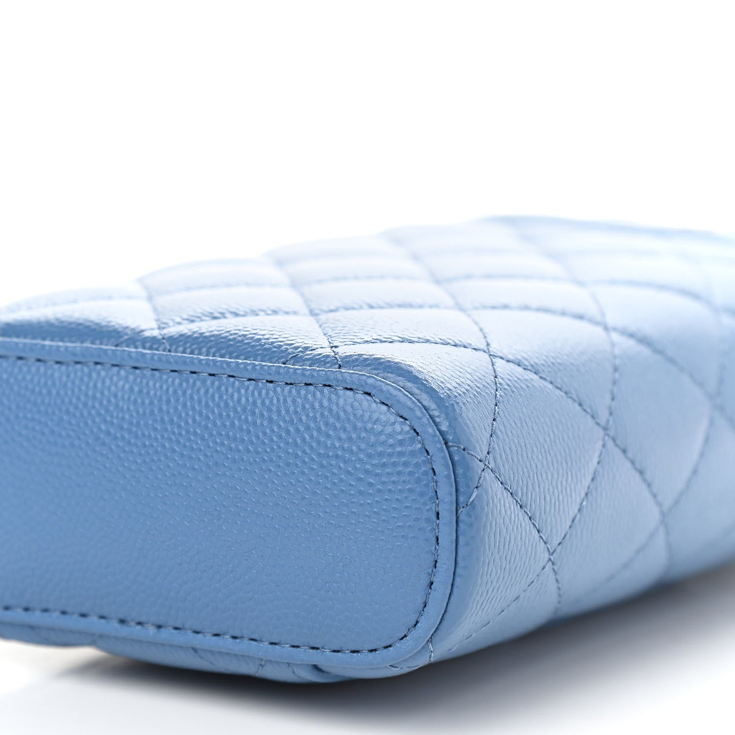 Chanel Caviar Quilted Phone Holder With Chain Blue 10 of 13